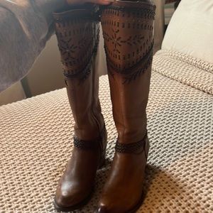 Western Knee High Boots - Deer Skin